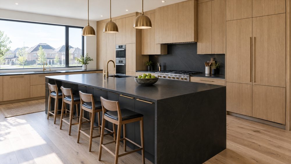 A custom white oak kitchen